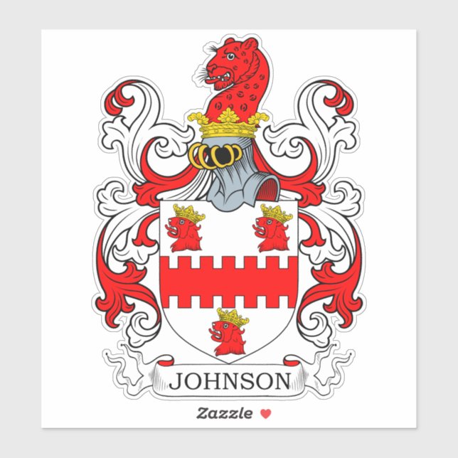Johnson Familienwappen Aufkleber (Blatt)