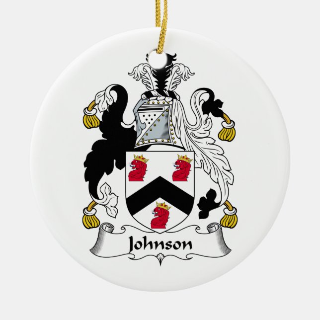 Johnson-Familienwappen Keramikornament (Vorne)