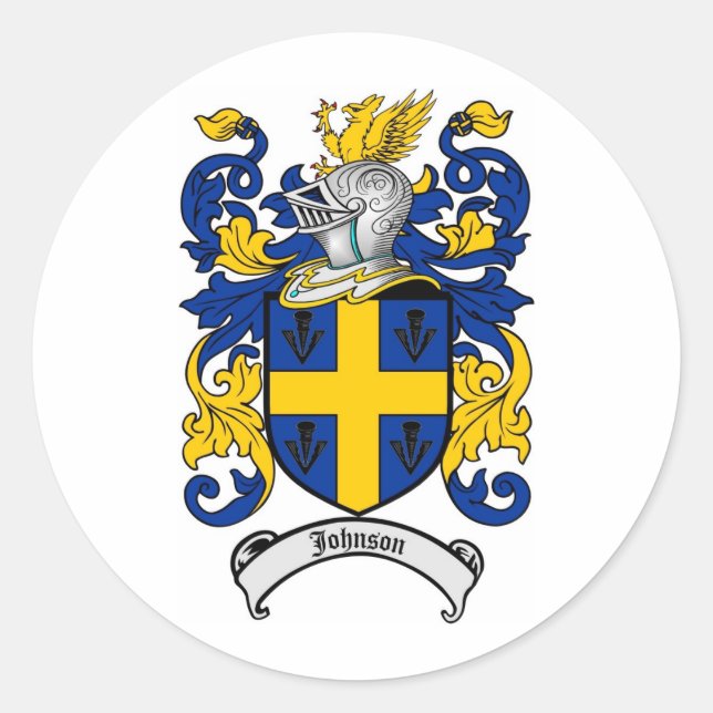 Johnson Familienwappen - Wappenschild Runder Aufkleber (Vorderseite)