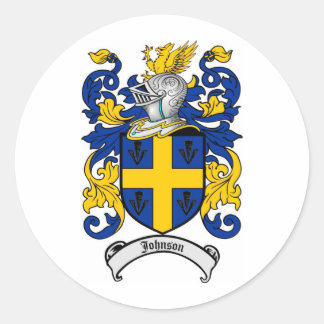 Johnson Familienwappen - Wappenschild Runder Aufkleber