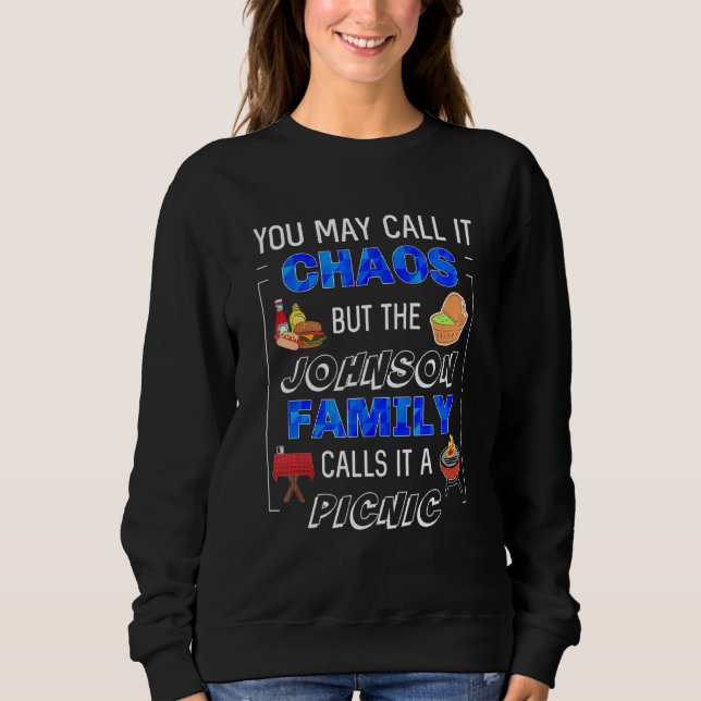 Johnson Family Picnic Cookout Party Ansammlung Mat Sweatshirt (Vorderseite)