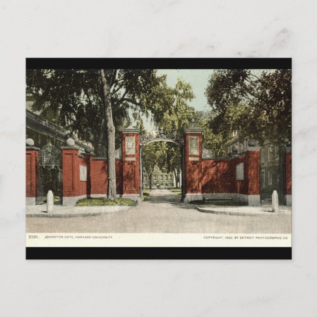Johnson Gate Harvard University 1902 Postkarte (Vorderseite)