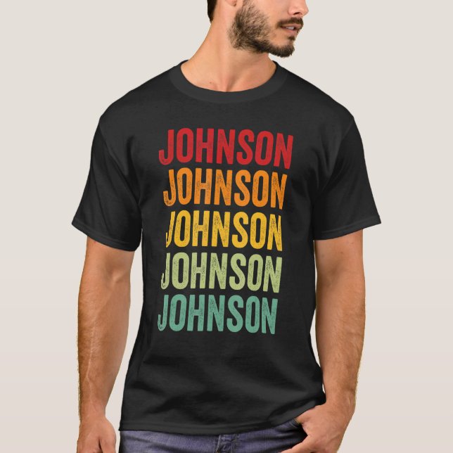 Johnson Landkreis Missouri Rainbow Text Design T-Shirt (Vorderseite)