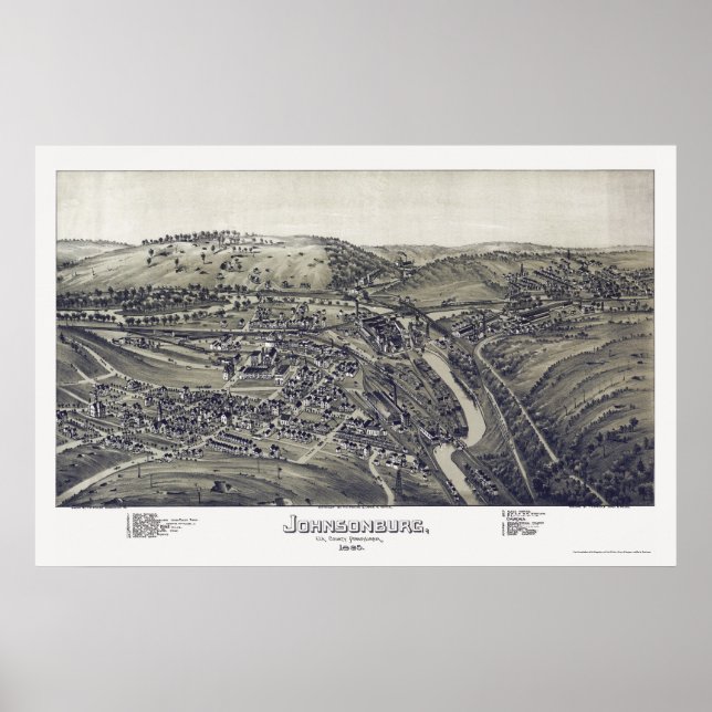 Johnsonburg, PA Panoramic Map - 1895 Poster (Vorne)