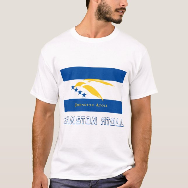 Johnston-Atoll-Flagge mit Namen T-Shirt (Vorderseite)