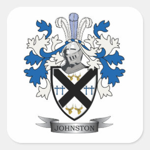 Johnston-Familienwappen-Wappen Quadratischer Aufkleber