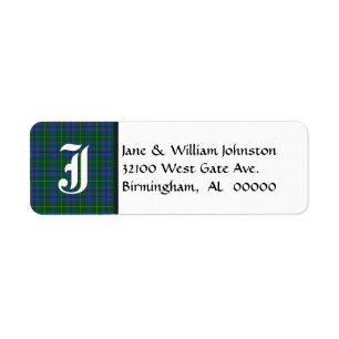 Johnston Tartan Kariert Monogram Address Labels
