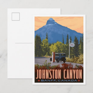 Johnstone Canyon Banff Kanada Vintage Reise Postkarte