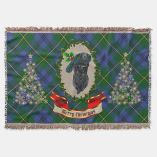 Johnstone Scottie Dog Christmas Throw Blanket Decke