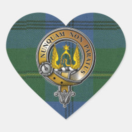 Johnstone Tartan & Badge Herz-Aufkleber