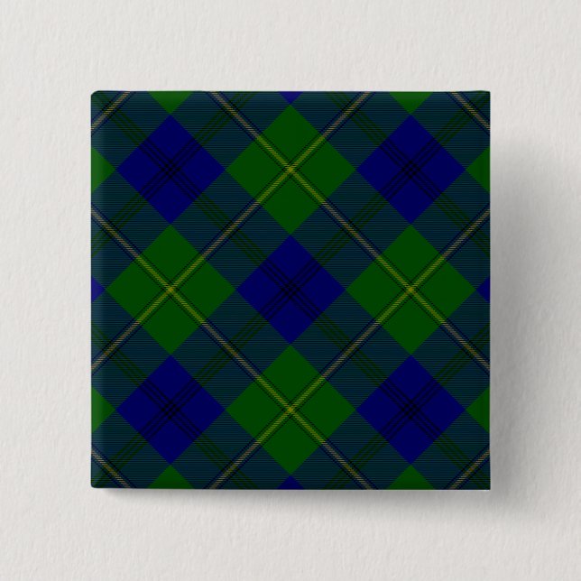 Johnstone tartan blue kariert button (Vorderseite)