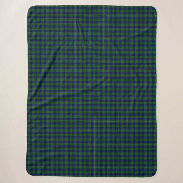 Johnstone tartan blue kariert sherpadecke (Vorderseite)