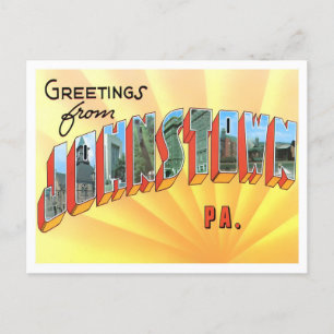 Johnstown, Pennsylvania Vintage Große Buchstaben Postkarte