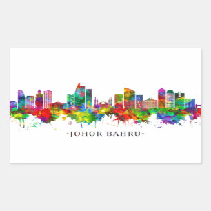 Johor Bahru Malaysia Skyline Rechteckiger Aufkleber