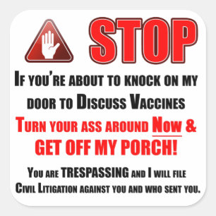 JoHoVaxx Zeugen Quadratischer Aufkleber