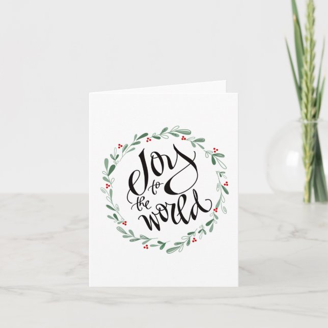 Joie à la Calligraphie de la Carte de Noël Mondial (Devant)