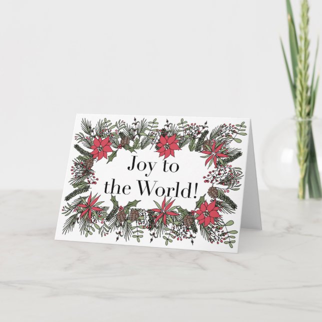 Joie à la carte de guirlande de Noël du monde (Devant)