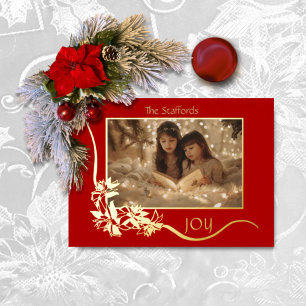 Joie à la Carte de Noël Mondiale Red Poinsettia