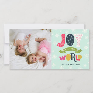 Joie au monde Carte de vacances photo