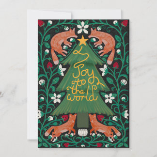 Joie au monde Cartes de Noël Fox Botanical