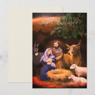 Joie au monde, crèche, carte de Noël