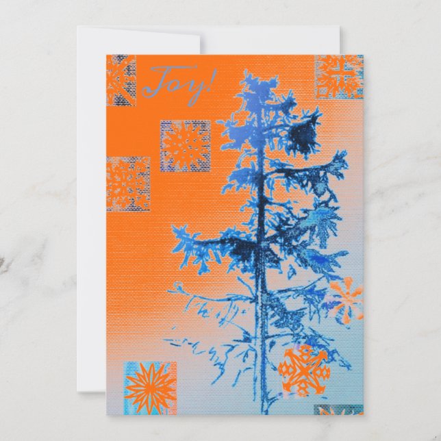 Joie ! Carte de saison chaude orange (Devant)