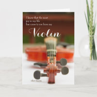 Joie dans ma carte de citation pour violon
