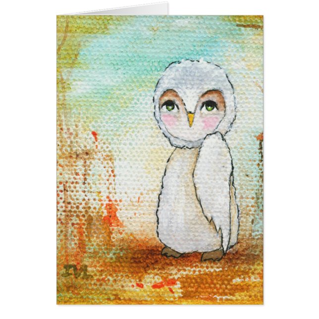 Joie d'automne, art abstrait lunatique de hibou (Devant)