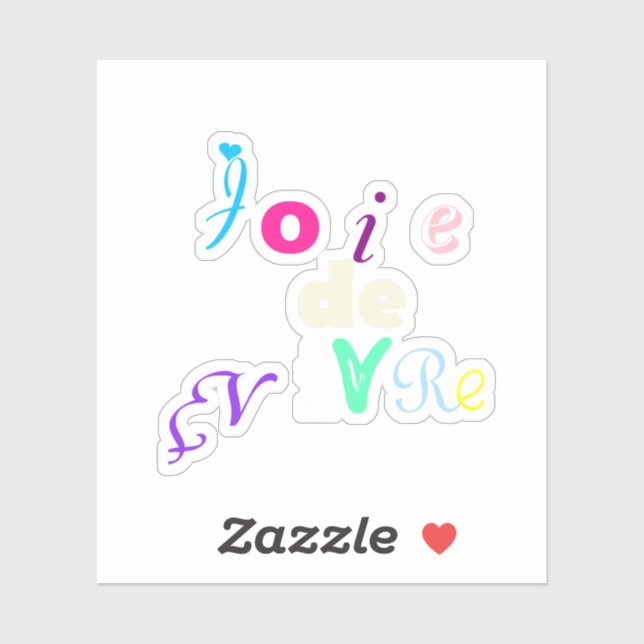 Joie de vivre Custom-Cut Vinyl Sticker (Blatt)