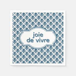 Joie De Vivre Elegant French Tapestry Blue White Serviette