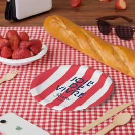 Joie De Vivre France Cabana Red Stripe Französisch Pappteller