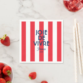 Joie De Vivre France Red Cabana Stripe Französisch Serviette