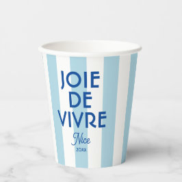 Joie De Vivre Nice Blue Cabana Stripe Französisch Pappbecher