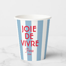 Joie De Vivre Paris French Blue Cabana Stripe Pappbecher