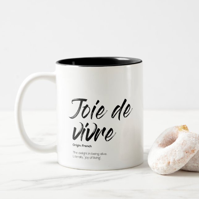 Joie de vivre - Zwei-Tone-Tasse Zweifarbige Tasse (Mit Donut)