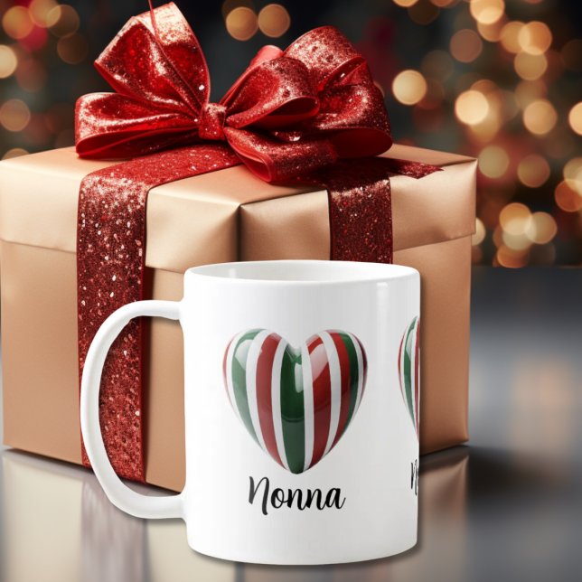 Joie italienne : Drapeau Customisé Coeur Mug (Créateur téléchargé)
