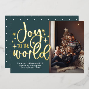 Joie Moderne Au Monde Photo Foil Carte De Vacances