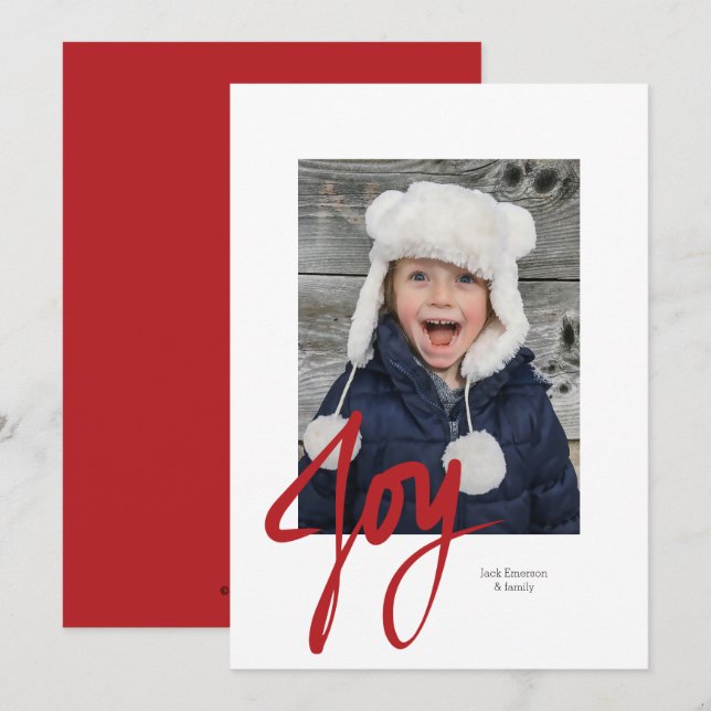 JOIE Noël Carte Appartement Photo Fête (Devant / Derrière)