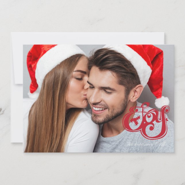 Joie Noël Monogramme Carte photo de vacances (Devant)