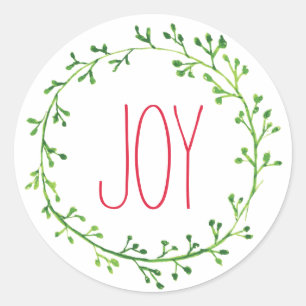 Joie Noël Wreath Typographie Citation Stickers