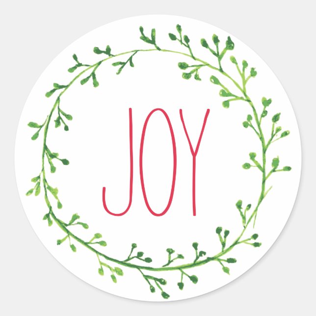 Joie Noël Wreath Typographie Citation Stickers (Devant)
