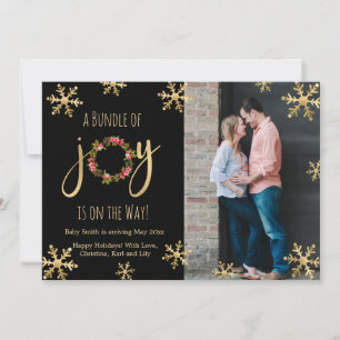 Joie Photo Cartes de Faire-part de grossesse Noël