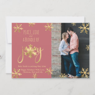 Joie Photo Cartes de Faire-part de grossesse Noël