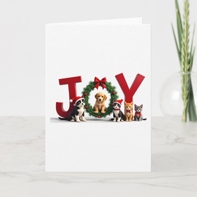 Joie pour animal de compagnie Joie de Noël Carte K (Devant)