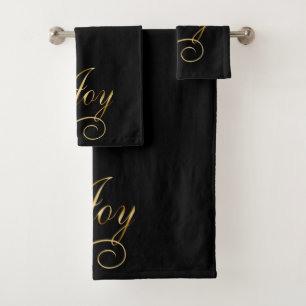Joie Word Art En Or Sur Noir