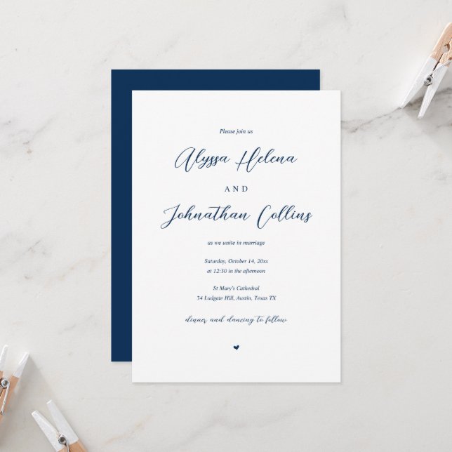 Joignez-vous à nous, Faire-part de mariage de l'ég (Devant/Arrière en situation)