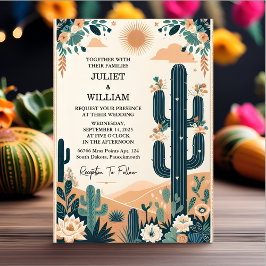 Join Elegant Fiesta Cactus Floral Mexican Wedding Einladung