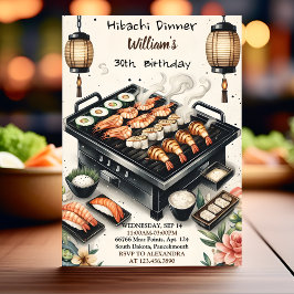Join Koch Grillen Japanisch Sushi Hibachi 30. Gebu Einladung