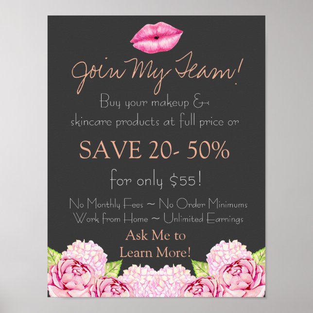 Join My Team - Lipsense Display Sign Poster (Vorne)