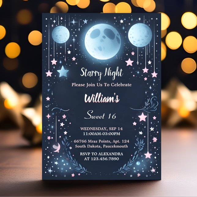 Join Nature Galaxy Mystical Starry Night Sweet 16 Einladung (Von Creator hochgeladen)